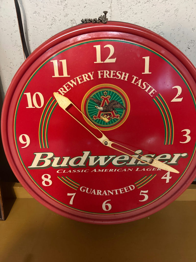 Budweiser Round Red Wall Clock - image 1 of 3