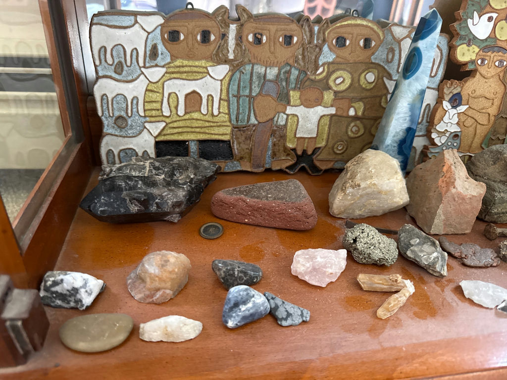 Assorted rocks, minerals, and wooden art pieces - image 3 of 3