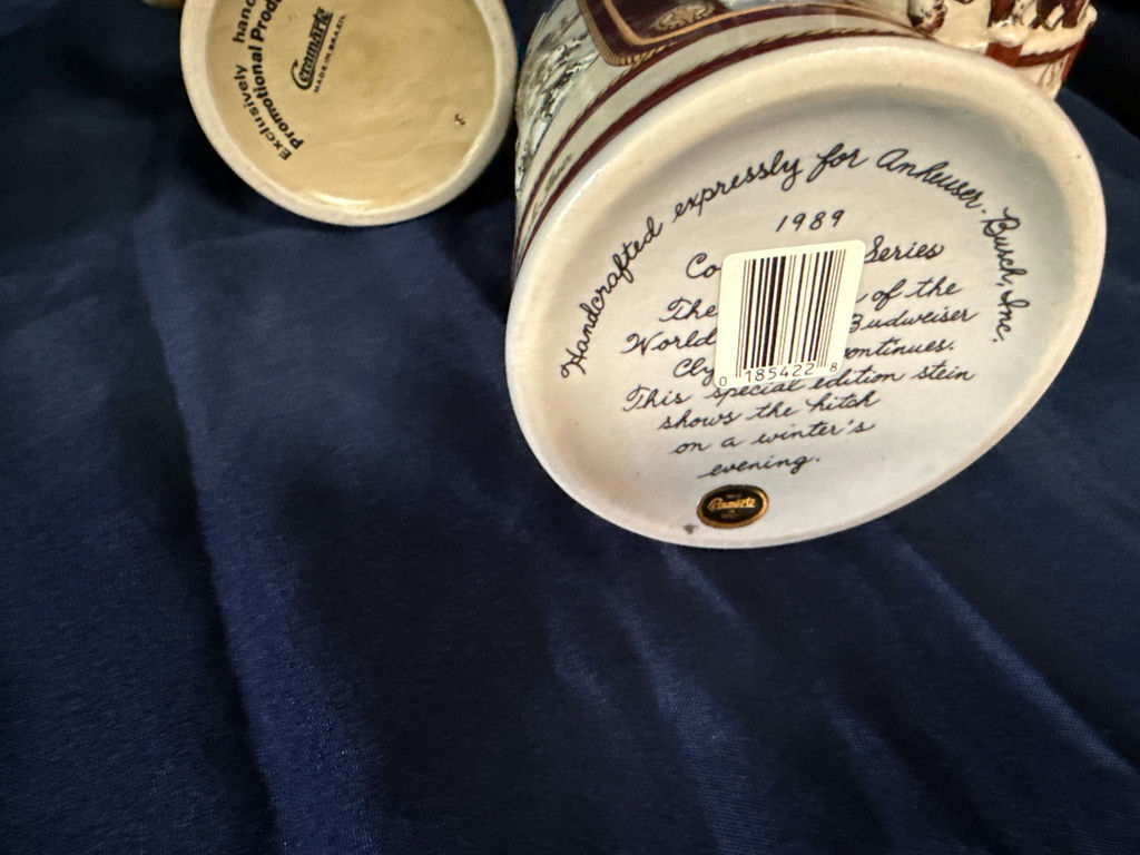 Ceramic beer steins with Clydesdale horse imagery - image 2 of 4