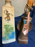 Vintage ceramic liquor decanters: Southeast Asia map tile and horse-head topper - thumbnail 3 of 3
