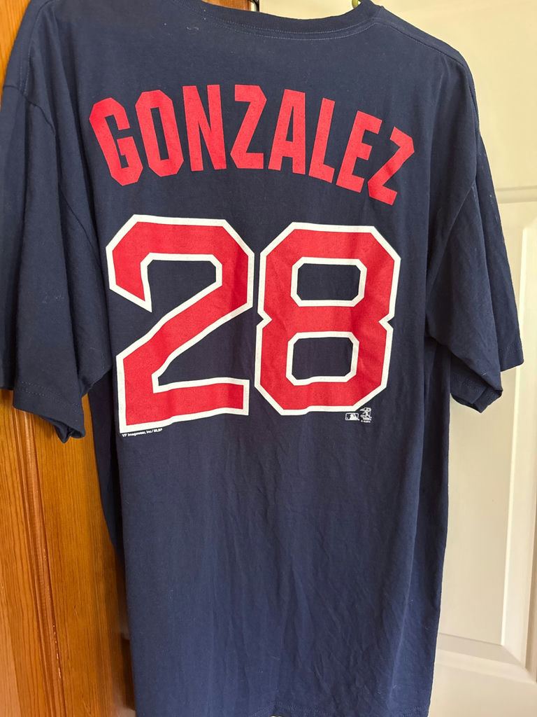 Navy Boston Red Sox T-shirt with Gonzalez 28 - image 2 of 3