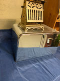 Vintage metal toaster device with-decorative base - thumbnail 1 of 5