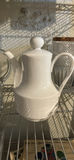 Floral-patterned ceramic vase, white teapot, and glass pitcher - thumbnail 3 of 3