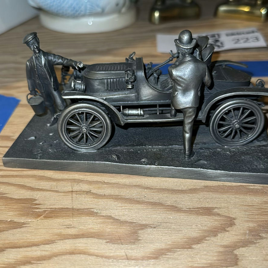 Vintage pewter automobile diorama figurines - image 3 of 5