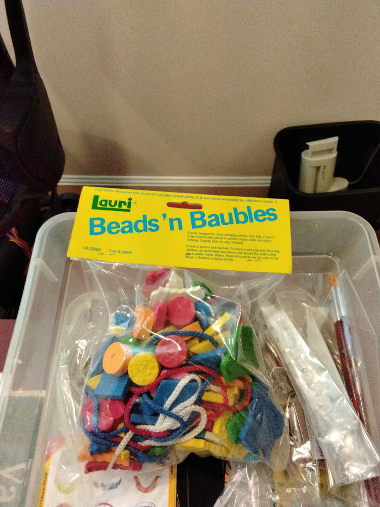 Assorted craft supplies including beads, foam shapes and stickers - image 3 of 4