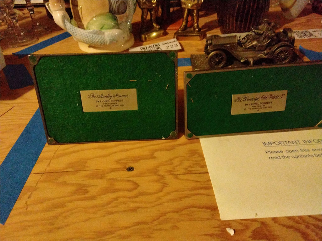 Collection of 3 pewter metal automobile figurines with drivers - image 4 of 7