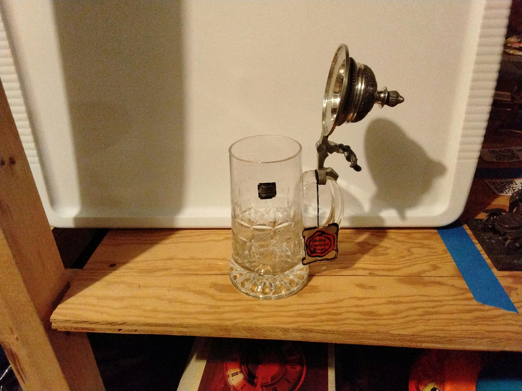Crystal mug with vintage coffee grinder attachment, glass decanter, and ceramic vase - image 2 of 3