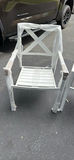 White Threshold Afton metal X-back chairs (4-pack) and white round folding table - thumbnail 5 of 5