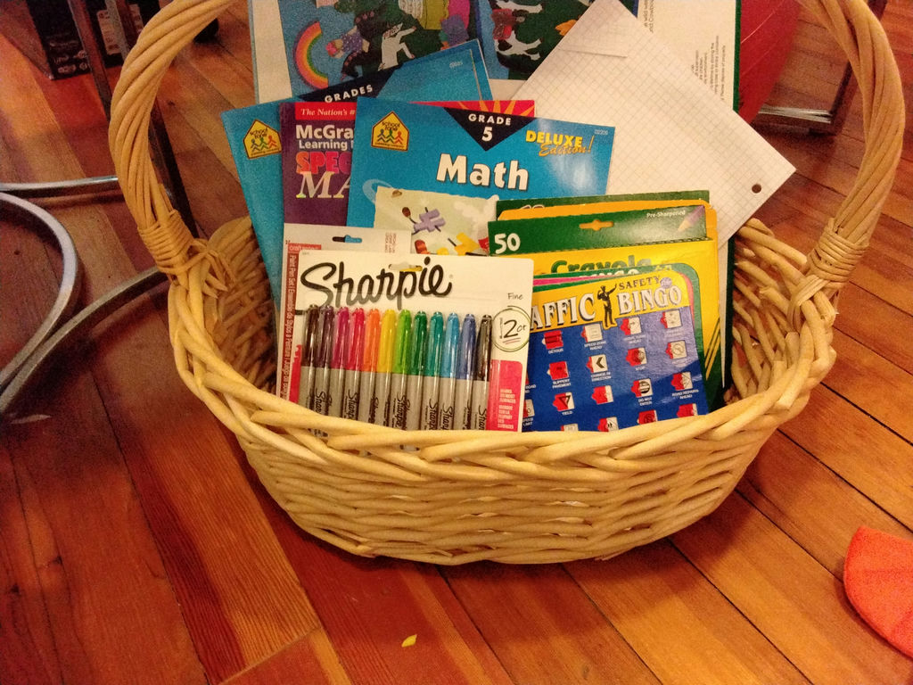 Basket of children's school supplies and Nemo - image 3 of 10
