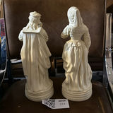 Pair of white porcelain figurines: man and woman in historical dress - thumbnail 2 of 2