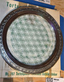 Round silver-plated cake plate with ornate border - thumbnail 1 of 2