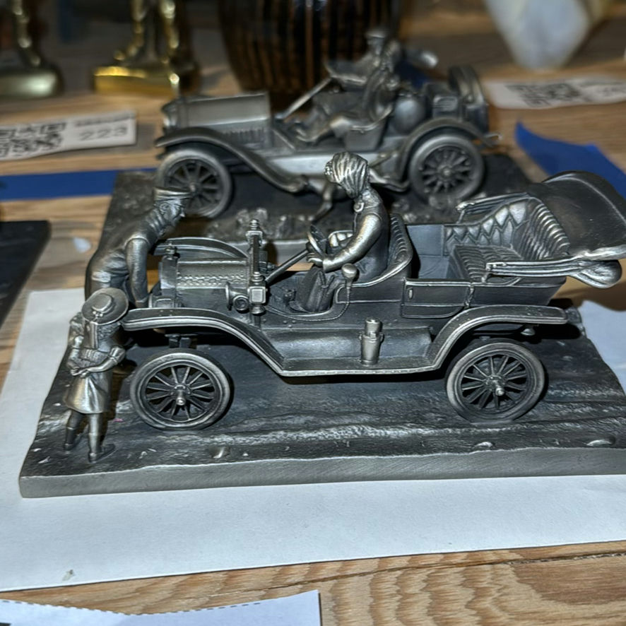 Vintage pewter automobile diorama figurines - image 4 of 5