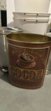 Assorted metal and plastic household trash cans and a cocoa tin - thumbnail 3 of 6