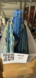 Blue decorative pillar candle with blue and green taper candles - thumbnail 1 of 4