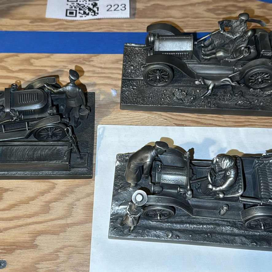 Vintage pewter automobile diorama figurines - image 1 of 5