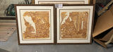 Vintage Thai temple rubbings on sepia - thumbnail 1 of 3