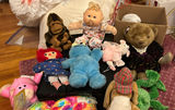 Assorted stuffed animals and dolls - thumbnail 1 of 8