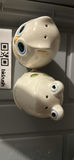 Ceramic animal figurine set (owl and frog) with decorative balloon piece - thumbnail 3 of 6
