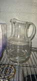 White ceramic teapot and glass pitcher with blue goblet - thumbnail 2 of 3