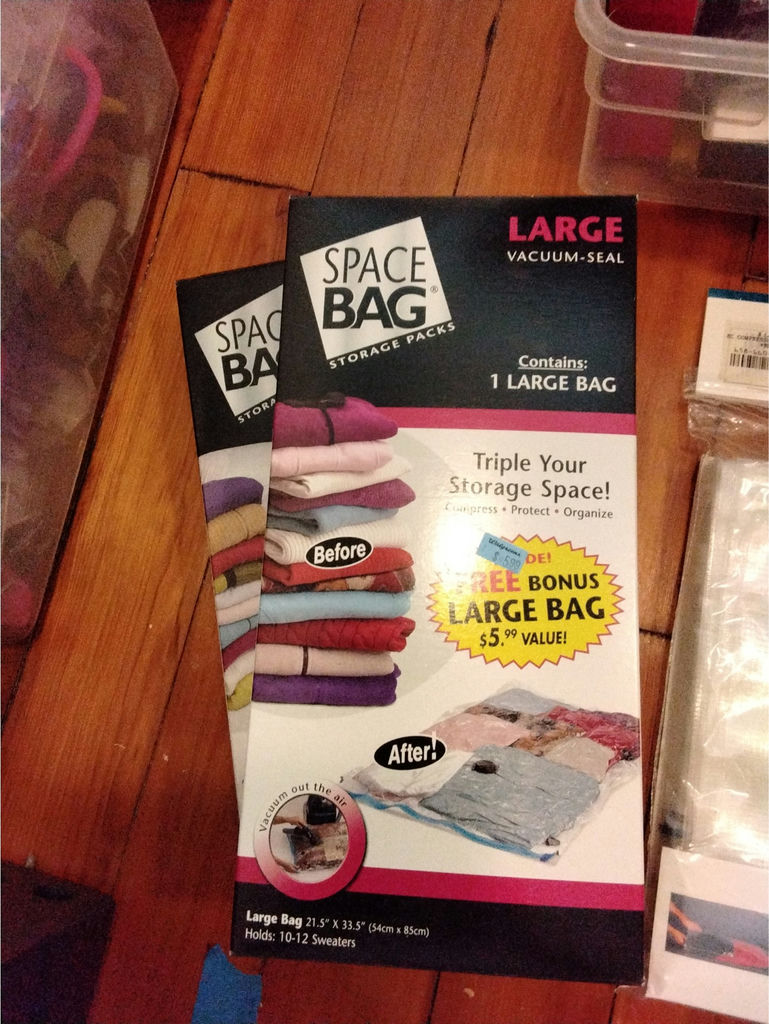 Space Bag storage packs, vacuum-seal bags, Pack-It compression jumbo, and face masks - image 1 of 14