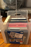 Assorted Greeting Cards, Card Boxes, and Photo Frames in Storage Bin - thumbnail 1 of 8