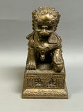 Chinese Bronze Guardian Lion Foodog Sculpture - thumbnail 1 of 5