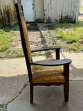 Antique Upholstered Victorian Tiger Oak Gothic Throne Chair - thumbnail 5 of 5