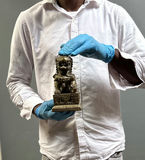 Chinese Bronze Guardian Lion Foodog Sculpture - thumbnail 2 of 5