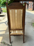Antique Upholstered Victorian Tiger Oak Gothic Throne Chair - thumbnail 3 of 5