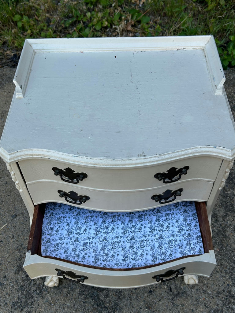 Antique Three Drawer Painted Nightstand - image 4 of 5