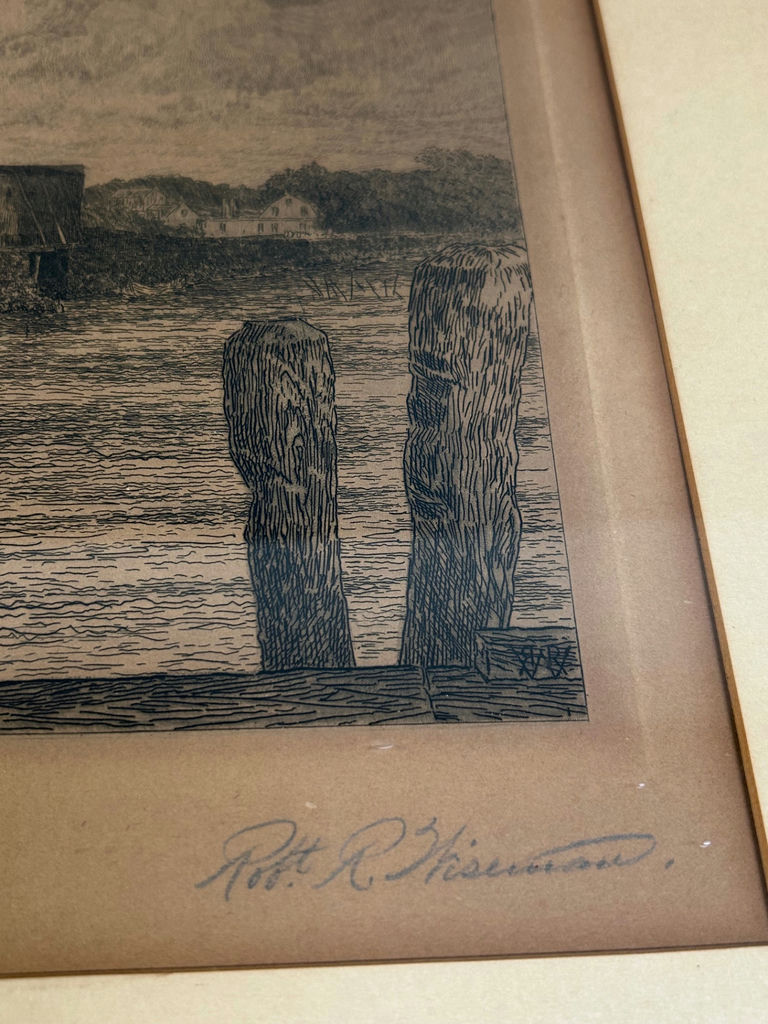 Signed Robert Wisenman Covered Bridge Etching  - image 3 of 5