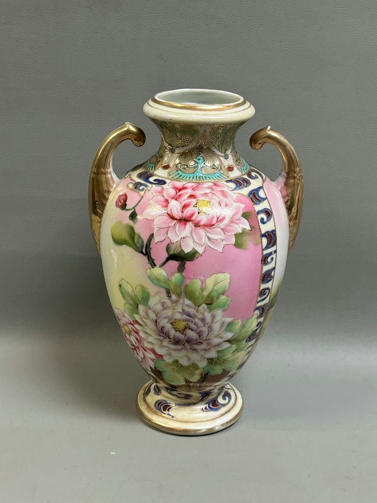 Antique Hand Painting Nippon Moriage Vase - image 1 of 4