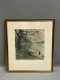 Luigi Kasimir Colored Etching "Persenbeug Castle" Vienna Austria - thumbnail 1 of 4