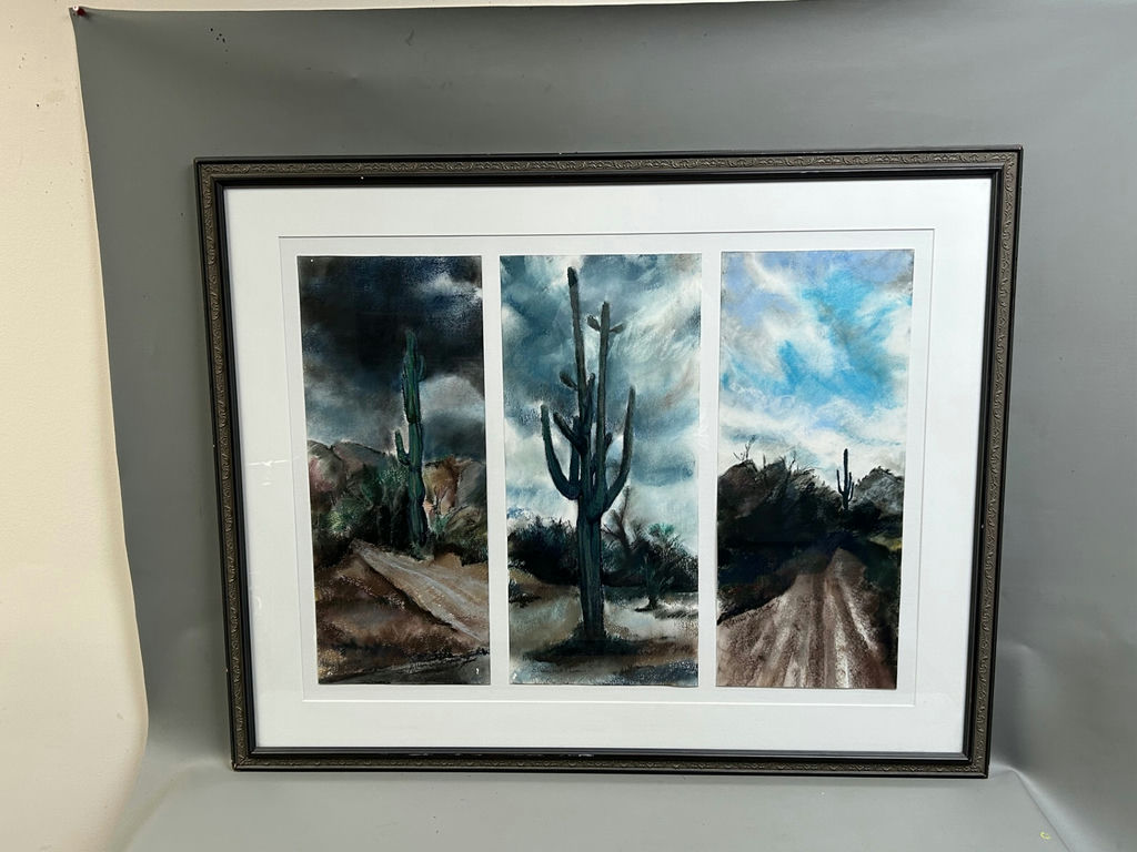 Pastel Desert Landscape Signed - image 1 of 5