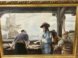 Antique 20th Century Maritime Oil Painting on Canvas Signed - thumbnail 5 of 5