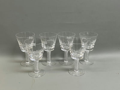 Signed Stuart Crystal Glasses R.M.S. Queen Elizabeth 1940-1968 Made in Enlgand - Image 1 of 7