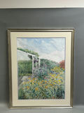 Signed Penny Chittenden Garden Landscape Watercolor - thumbnail 1 of 4