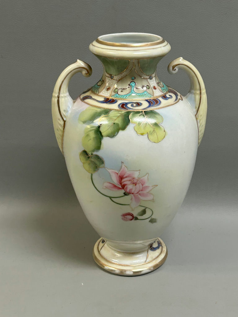 Antique Hand Painting Nippon Moriage Vase - image 3 of 4