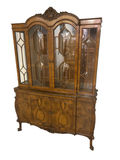 Burlwood Carved Hutch China Cabinet - thumbnail 1 of 8