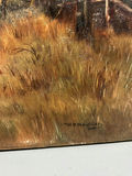 Antique Landscape Waterwheel Oil on Canvas Signed - thumbnail 3 of 4