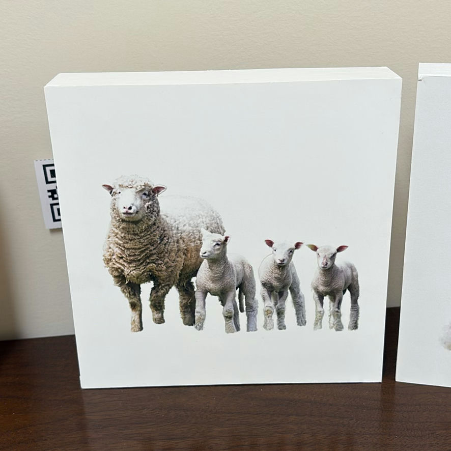 Set of Four Sheep and Lamb Wooden Wall Art Pieces - image 5 of 8