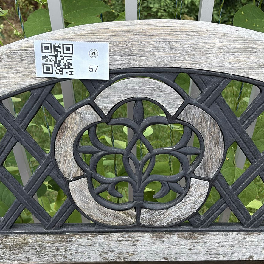 Outdoor Cast Iron & wood Garden Bench - image 5 of 11
