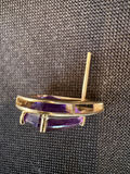 14K Gold & Amethyst Gemstone Stud Earrings - thumbnail 7 of 9