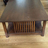 Wood Coffee Table with Drawers and Shelving - thumbnail 5 of 12