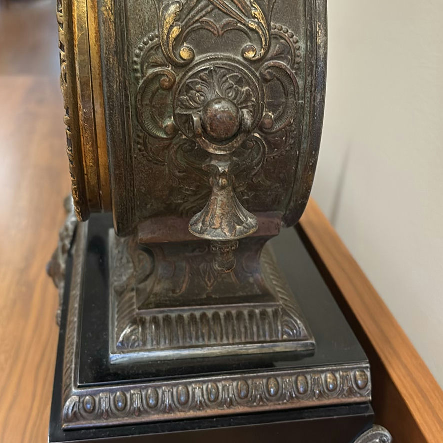 Antique ASONIA CLOCK CO. Mantel Clock with Cherub Figure - image 8 of 15