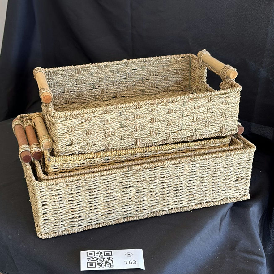 Set of Woven Storage Baskets and Trays - image 5 of 9