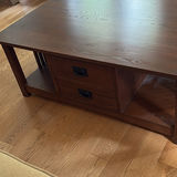 Wood Coffee Table with Drawers and Shelving - thumbnail 3 of 12