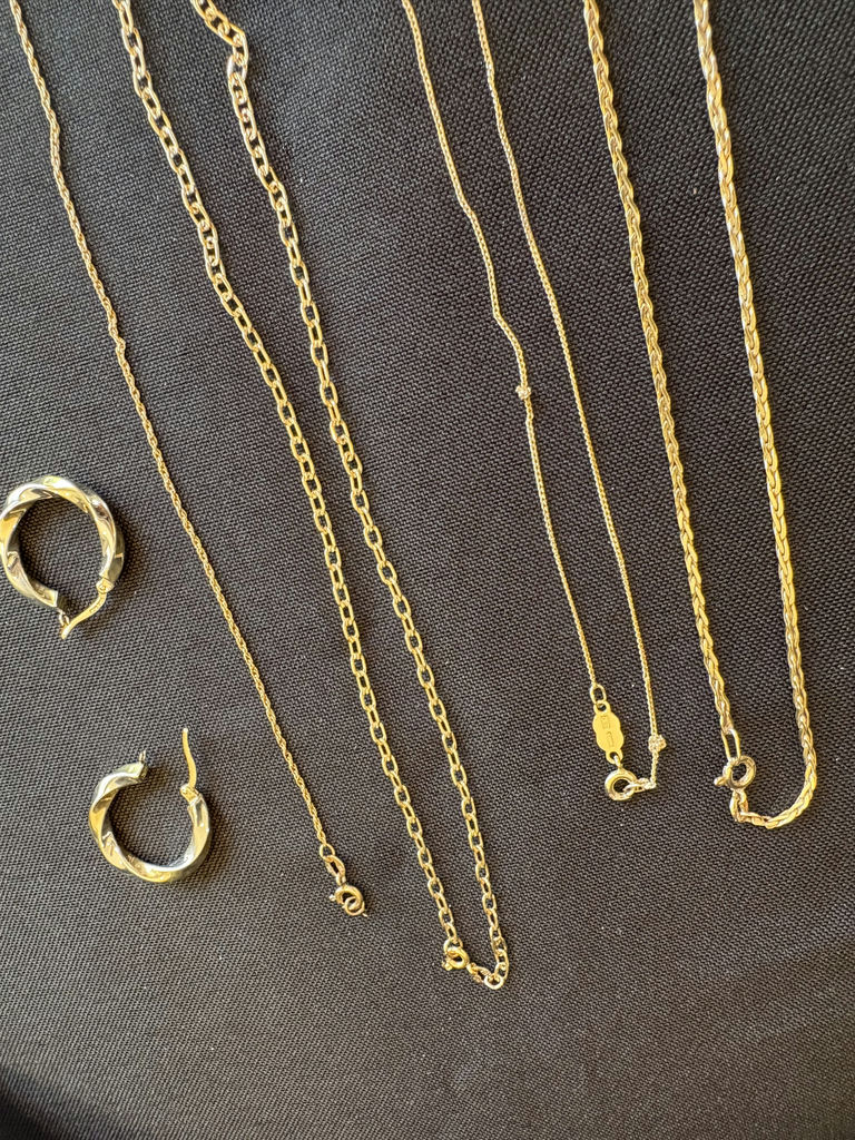 10K Gold Necklaces, Bracelet, and Hoop Earrings - image 9 of 14