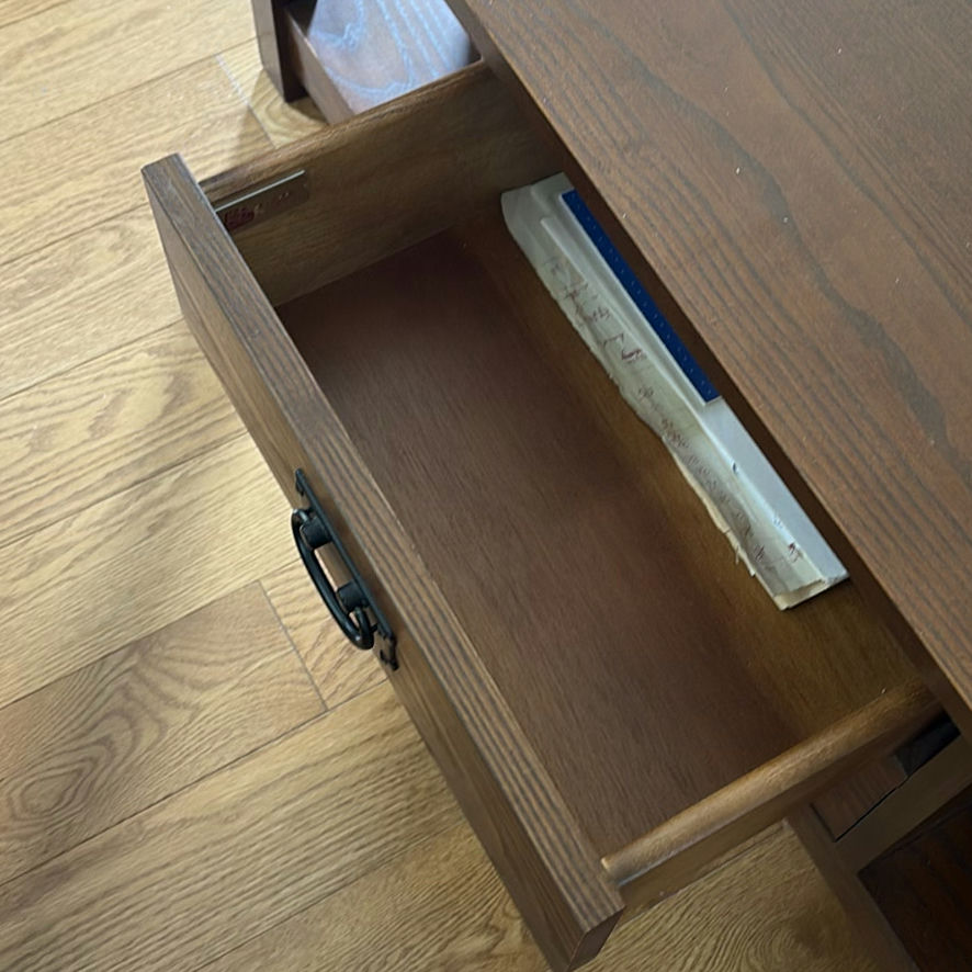 Wood Coffee Table with Drawers and Shelving - image 10 of 12