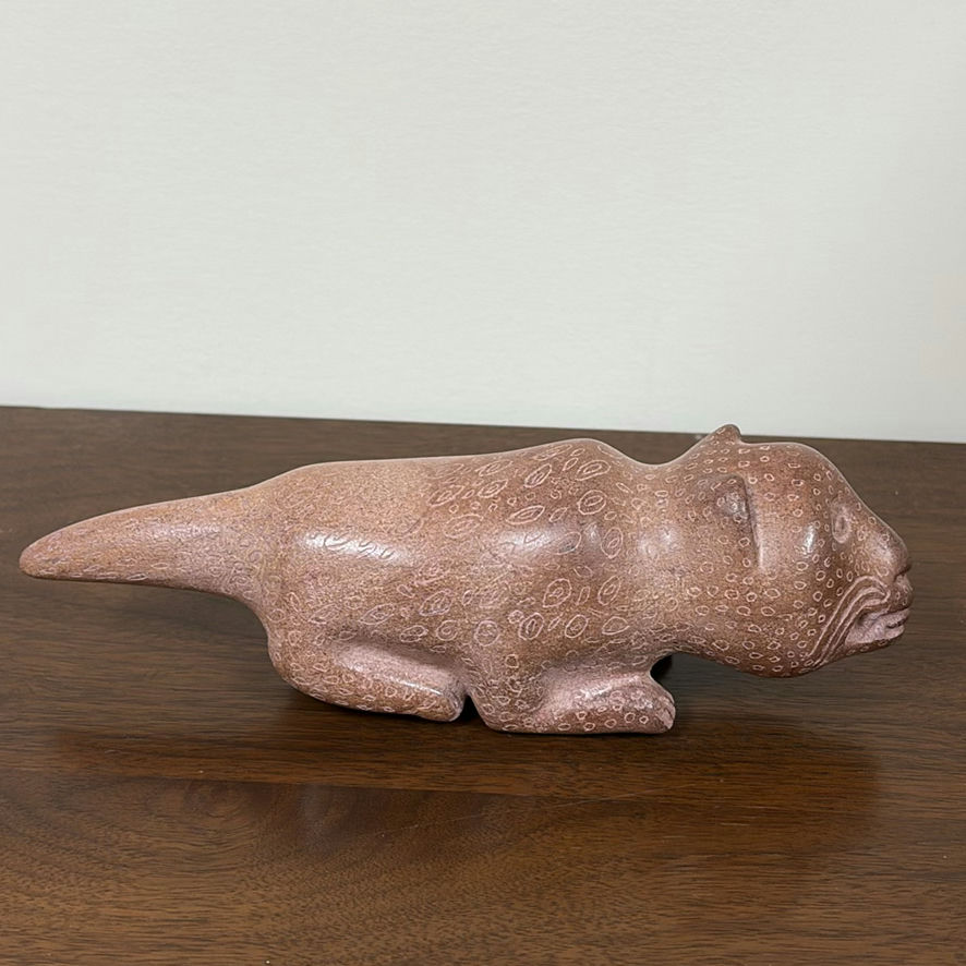 Carved Stone Feline Figurine - image 6 of 11